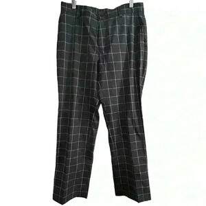 Slazenger Men's Gray Check Chino Golf Pants Size 32 Lightweight Breathable